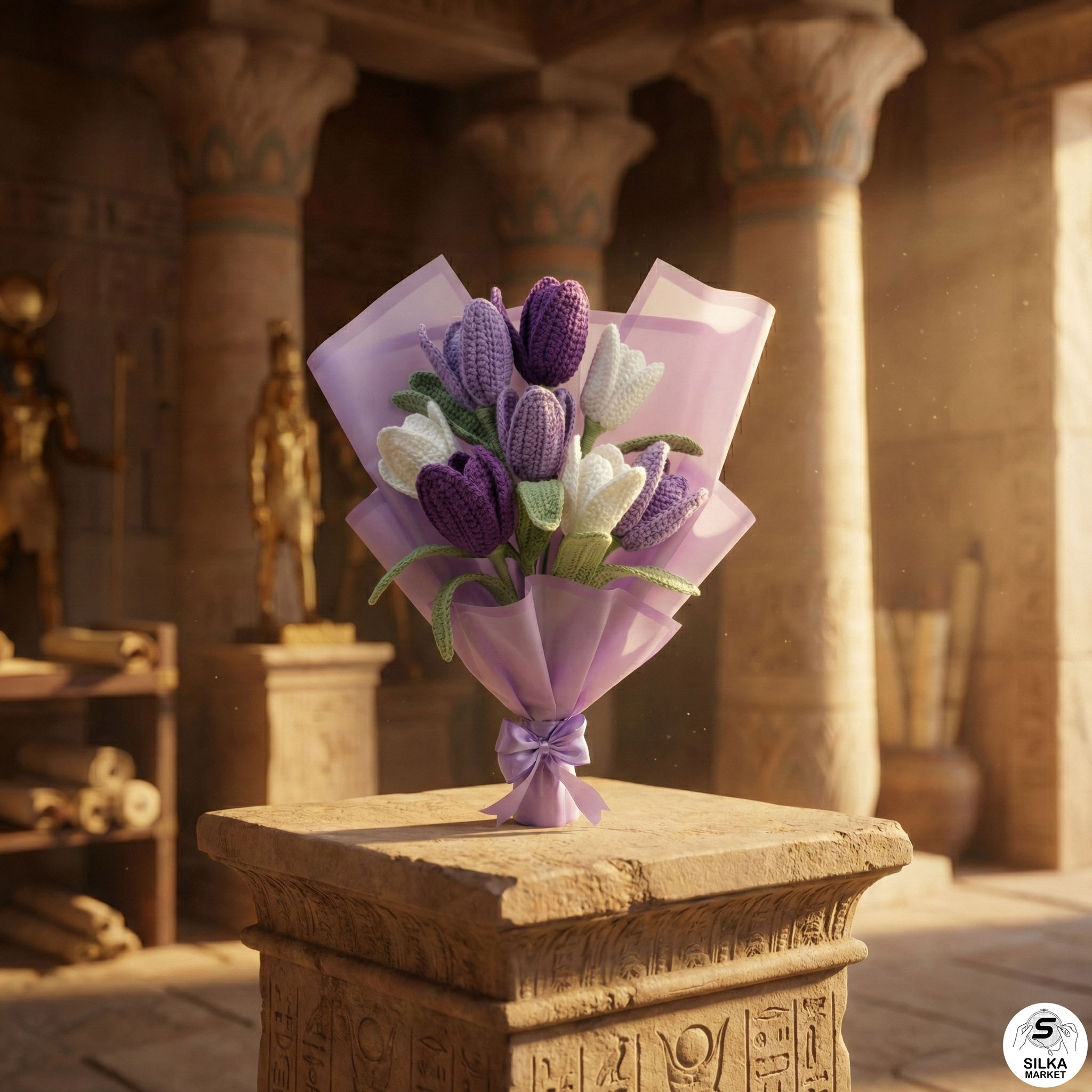 The shaded Violet Dream Tulip Bouquet