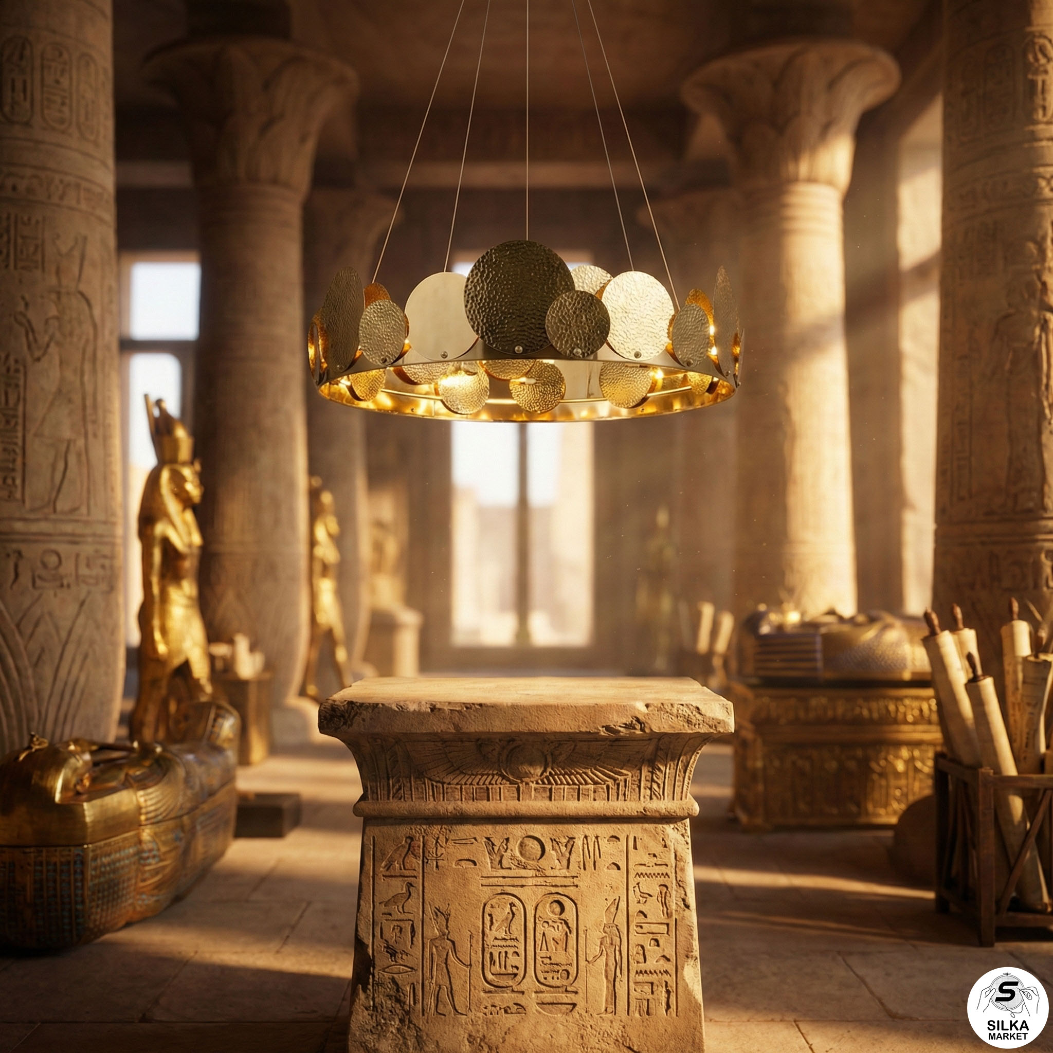 The royal Pharaonic golden crown inspired by ancient Egypt