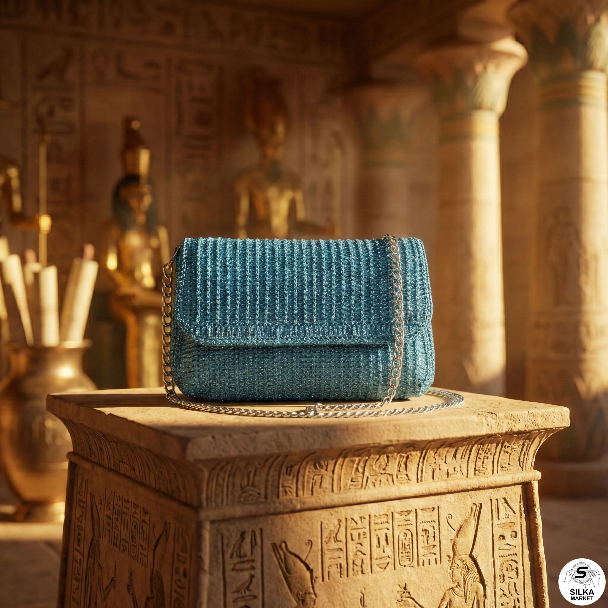حقيبة كروشيه فاخرة 100٪ مصنوعة يدويًا