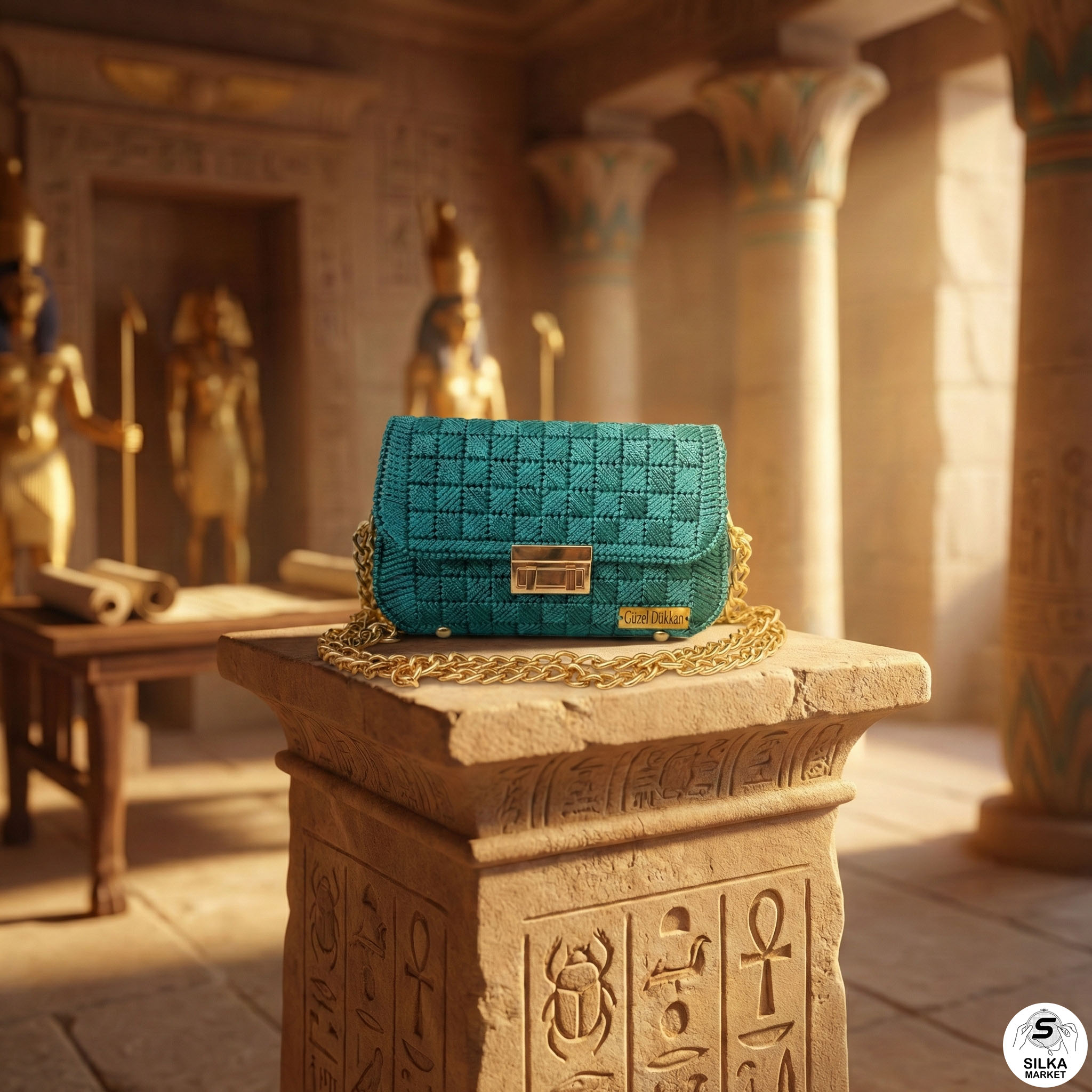 حقيبة يدوية الصنع من القماش البلاستيكي - كلاتش متعدد الألوان